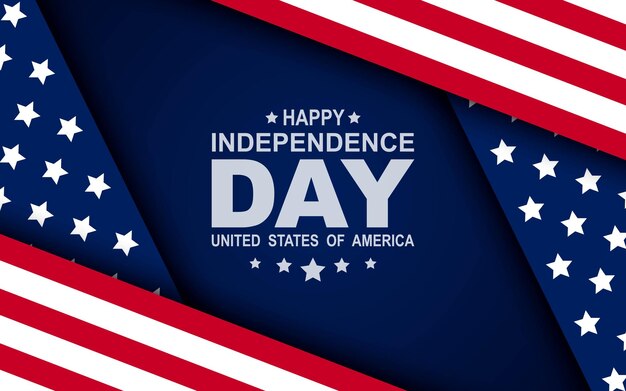 Glücklicher 4. Juli Unabhängigkeitstag-Banner mit amerikanischem Feiertag-Design