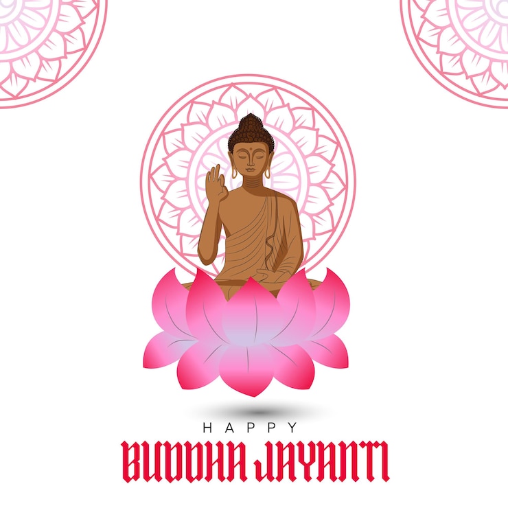 Glücklicher Buddha Jayanti Lotusblumenentwurf