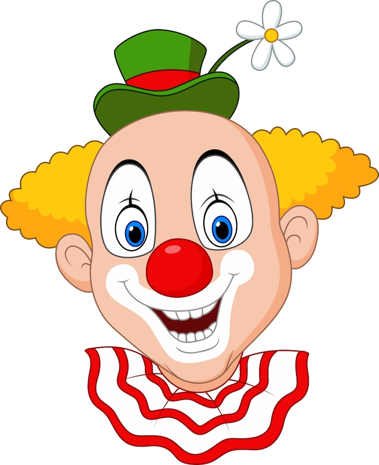 Vektor glücklicher clownkopf der karikatur