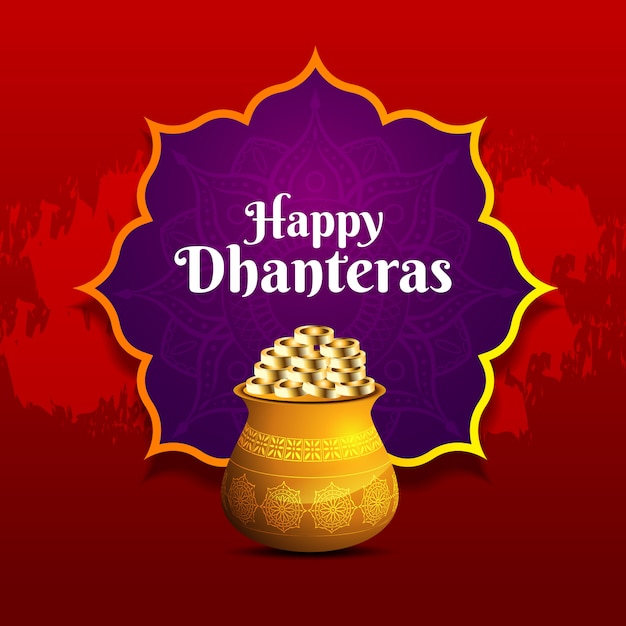 Vektor glücklicher dhanteras hintergrund