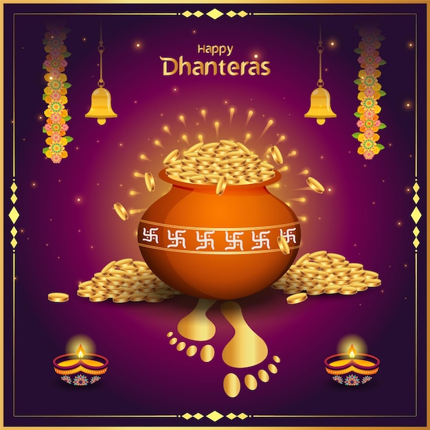 Vektor glücklicher dhanteras-post