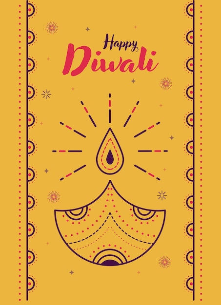 Vektor glücklicher diwali-gruß