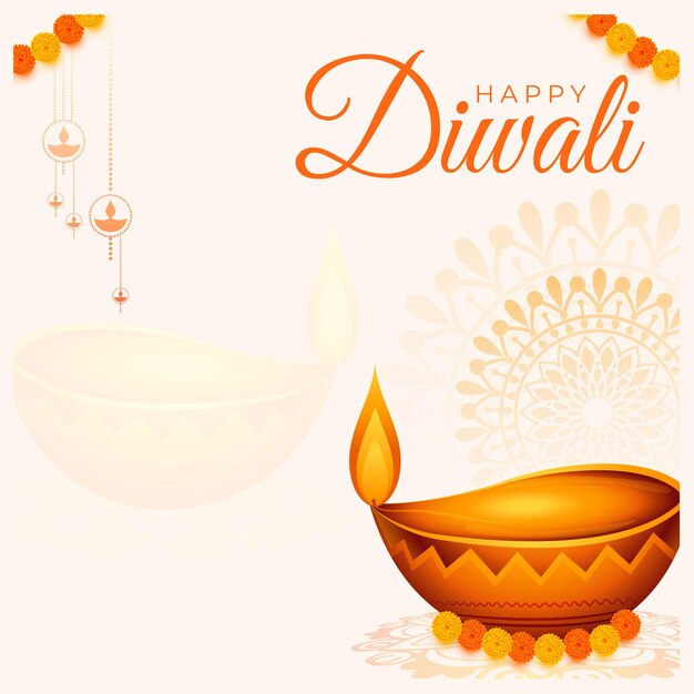 Glücklicher Diwali-Hintergrund mit Diya