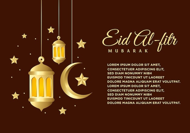 Glücklicher eid alfitr goldhintergrund