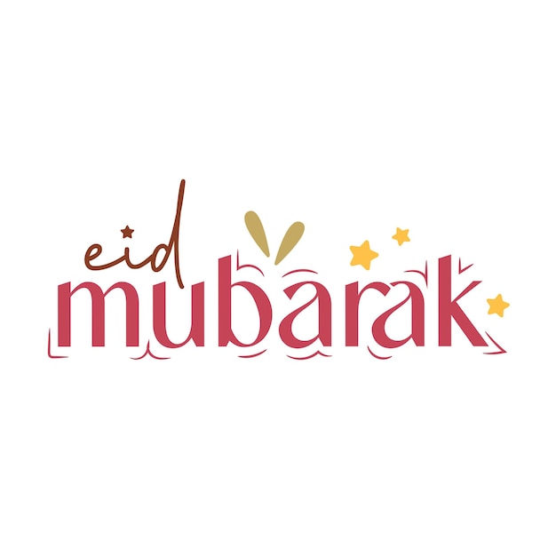 Vektor glücklicher eid mubarak typografie-vektor für muslime