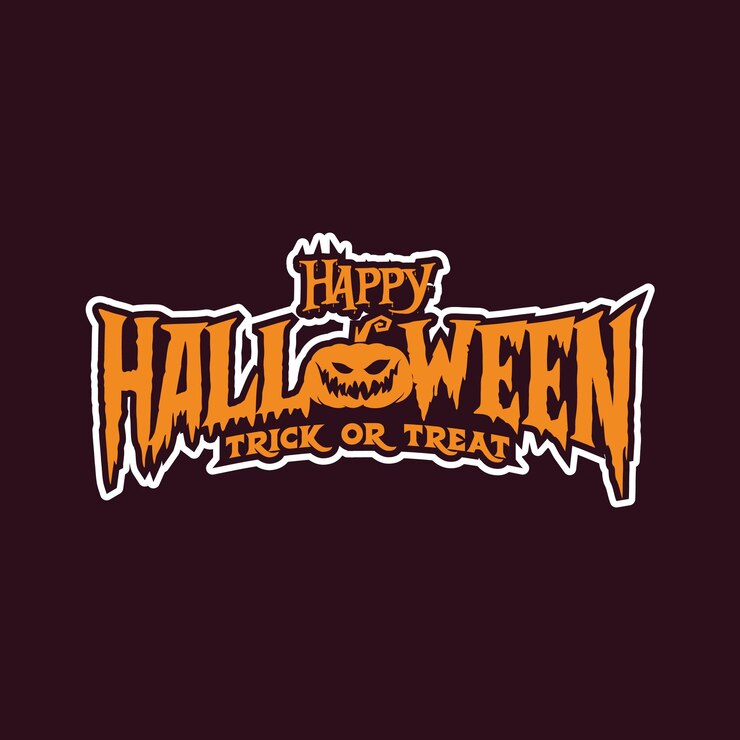 Vektor glücklicher halloween-schriftstück trick or treat