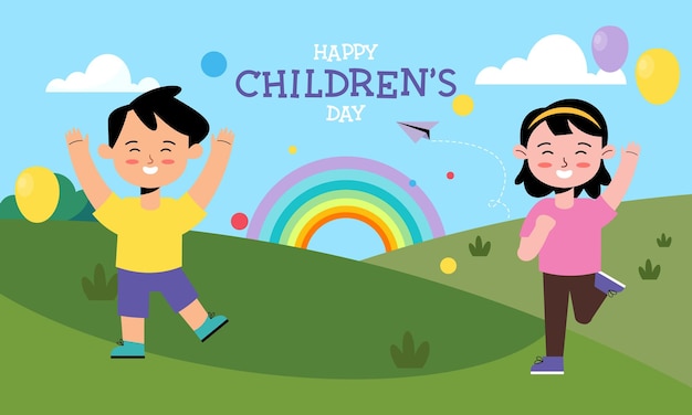 Glücklicher Hintergrund zum Weltkindertag