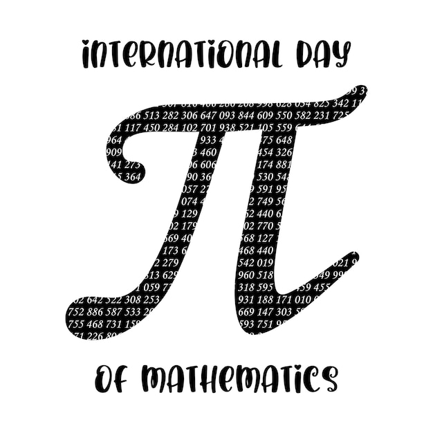 Glücklicher internationaler Tag der Mathematikvektor-Hintergrundillustration