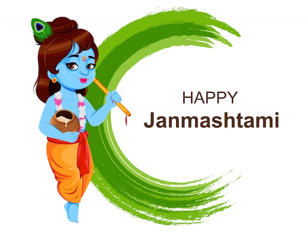 Glücklicher krishna janmashtami. lord krishna