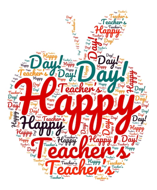 Glücklicher Lehrer-Tag-Vektor-Schriftzug-Kalligraphie-Illustration