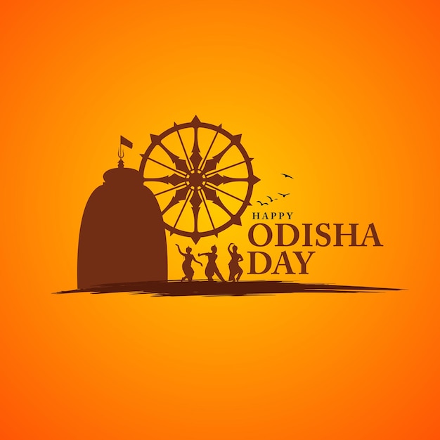 Vektor glücklicher odisha-tag grüßungen designs gedenkt der gründung des indischen staates odisha