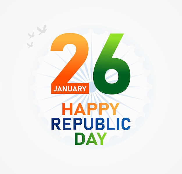 Glücklicher Republiktag Indien Feiern Typographie Vektor-Illustration