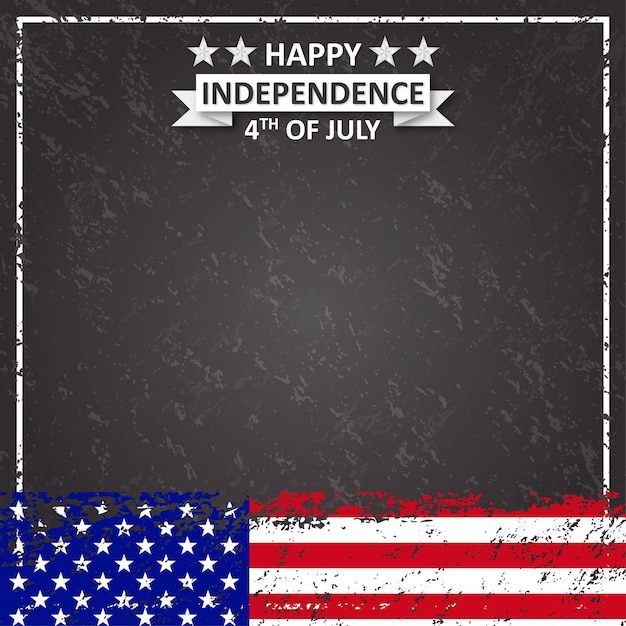 Glücklicher unabhängigkeitstag 4. juli amerika flagge social media instagram post vorlage kopierraum text