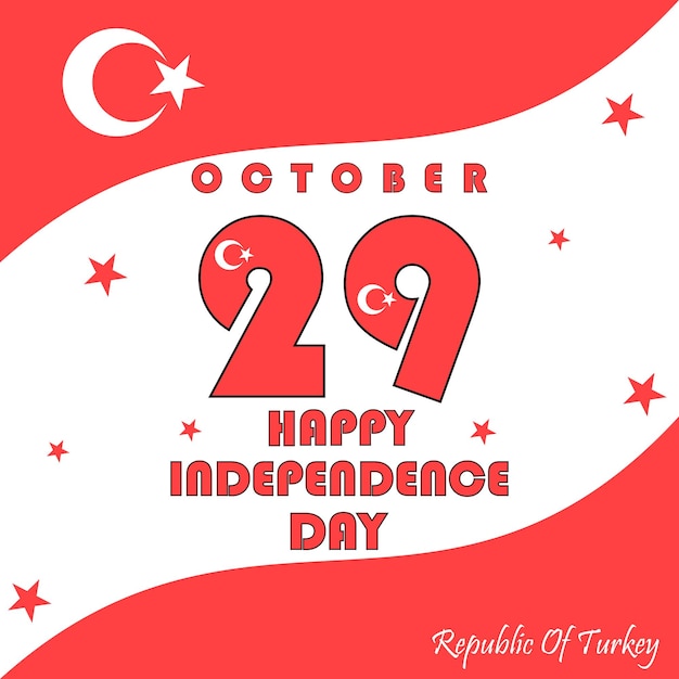 Glücklicher unabhängigkeitstag türkei 29. oktober