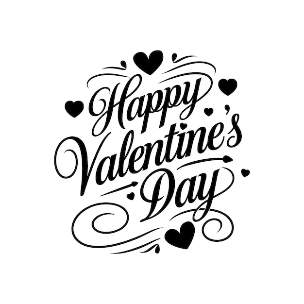 Glücklicher Valentinstag Buchstaben Typografie Vektor-Illustration