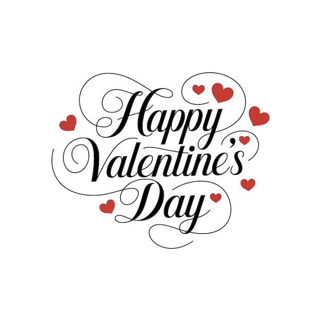 Glücklicher Valentinstag Buchstaben Typografie Vektor-Illustration