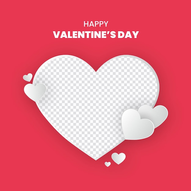 Glücklicher Valentinstag, leere Fotorahmenvorlage
