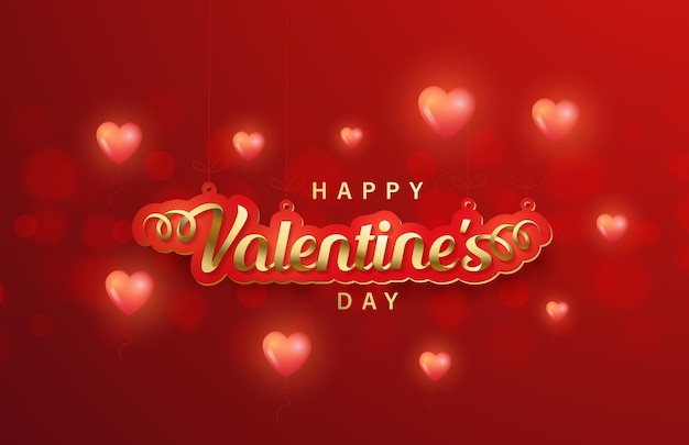Glücklicher Valentinstag mit Herzballon