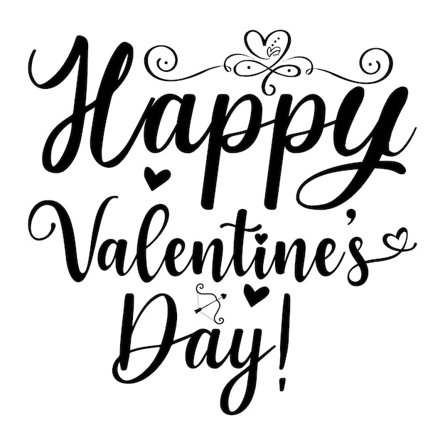 Glücklicher Valentinstag Schriftdesign für Grüßbanner Mauspolster Drucke Karten und Plakate