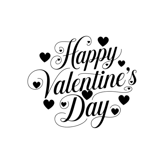 Glücklicher Valentinstag Spezielle Geschenkkarten Typografie Silhouette Vektorkunst Illustration