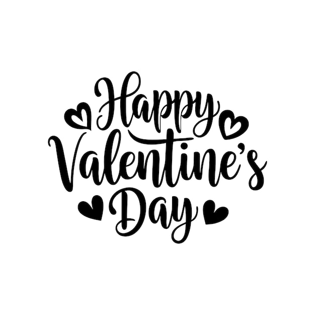 Glücklicher Valentinstag Typografie Kalligraphie Vektor