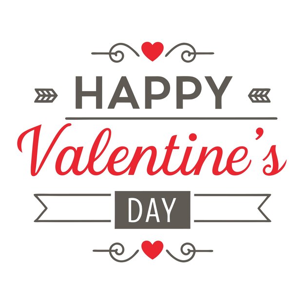 Glücklicher Valentinstag Typografie Vektor-Illustration