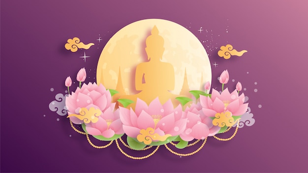 Glücklicher vesak tag. illustration