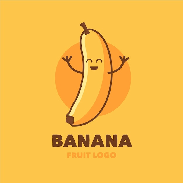 Glückliches bananenzeichenlogo