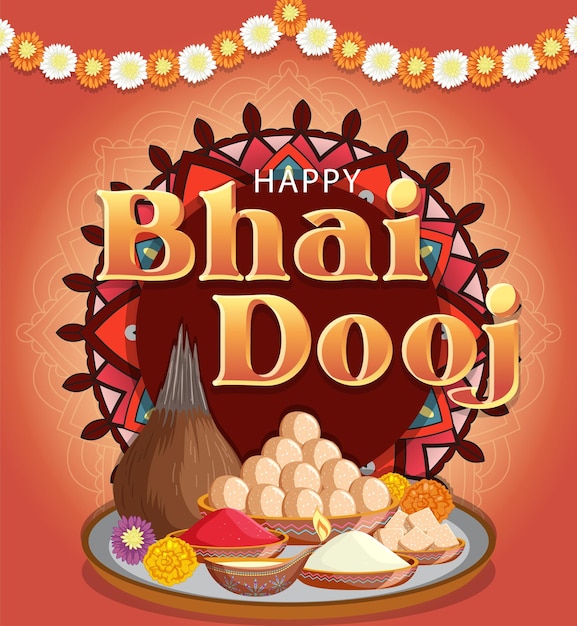 Glückliches bhai dooj-plakatdesign