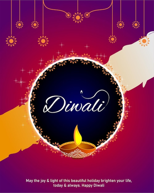 Vektor glückliches diwali-feierschablonendesign