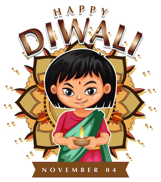 Glückliches diwali-tag-poster-design