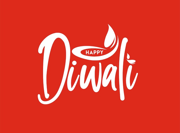 Glückliches Diwali-Textdesign Abstrakte Vektorillustration