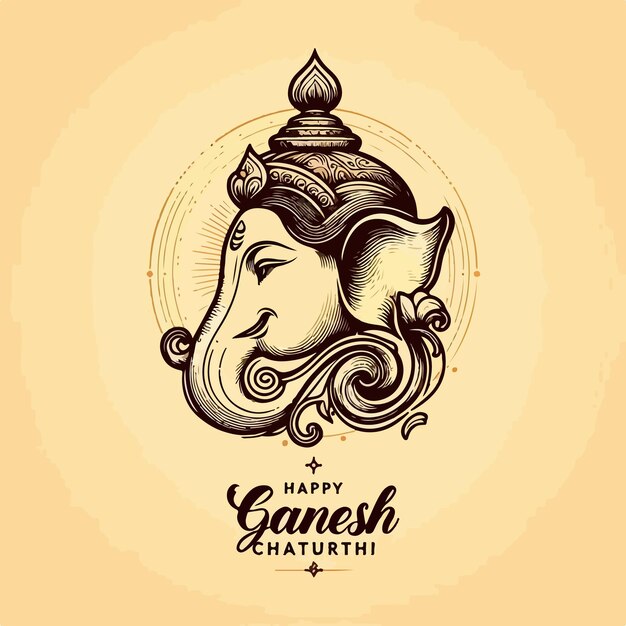 Vektor glückliches ganesh chaturthi festival illustration mit shree ganesh indischer gott feiern für die geburt