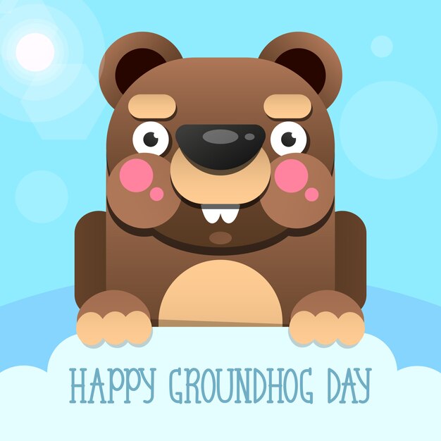 Glückliches groundhog day-design mit niedlichem groundhog