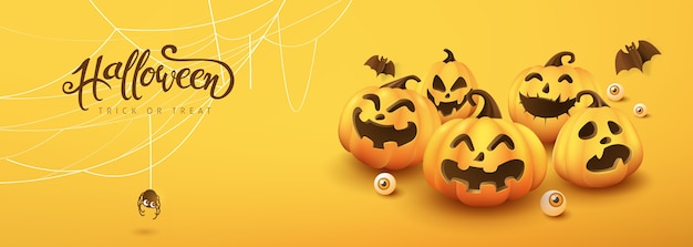 Glückliches Halloween-Banner oder Partyeinladungshintergrund