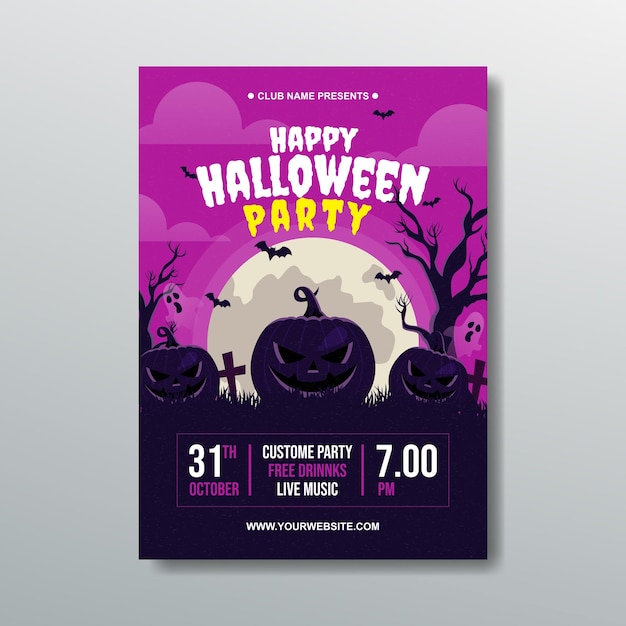 Glückliches Halloween-Ereignis-Party-Flyer-Design