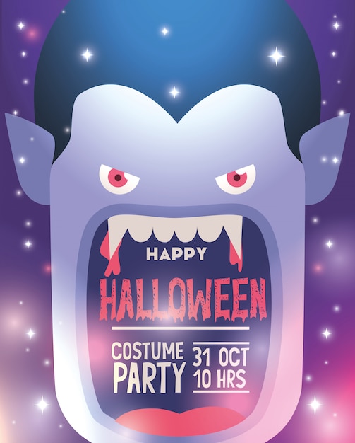 Vektor glückliches halloween-kostüm-partyplakat