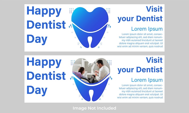 Glückliches horizontales fahnenschablonendesign des nationalen zahnarzttages