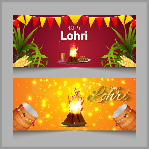 Glückliches lohri feierbanner oder -kopf