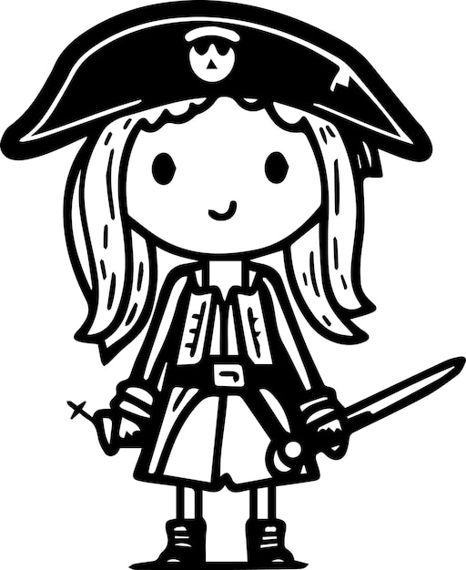 Vektor glückliches mädchen, pirat
