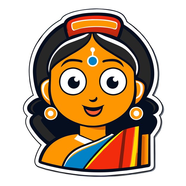 Glückliches navratri krishna durga janmashtami handgezeichnetes flaches stilvolles cartoon-sticker-ikonenkonzept