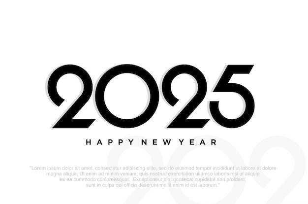 Vektor glückliches neues jahr 2025 design2025 logo-text-design neujahrsfeier-konzept vektor-illustration