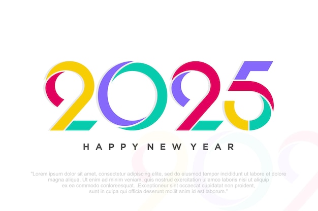 Vektor glückliches neues jahr 2025 design2025 logo-text-design neujahrsfeier-konzept vektor-illustration