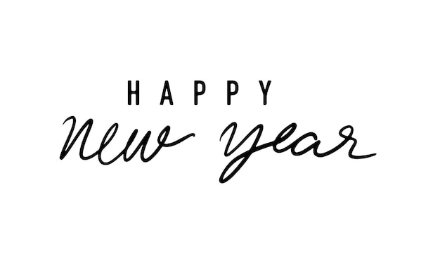 Glückliches neues Jahr Kalligraphie Schrifttext schwarze dunkle Farbe Symbol Zeichen Ikonen Glückliches Neujahr 2024 2026 2025