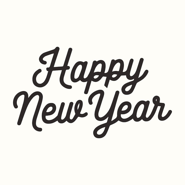 Glückliches neues Jahr Text Typographie Hintergrund Neujahrs-Text Logo-Vorlage mit fett geschriebenen Schriftarten