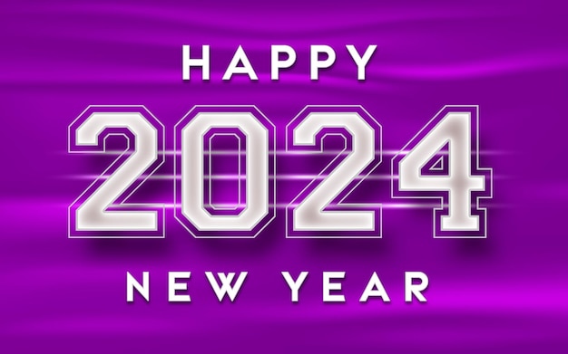 Glückliches Neujahr 2024 3D-Text-Effekt Vollständig bearbeitbarer Illustrator zu Vektor