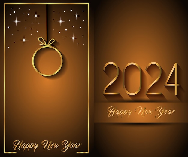 Glückliches Neujahr 2024 Hintergrund für Ihre saisonalen Einladungen festliche Plakate Grußkarten