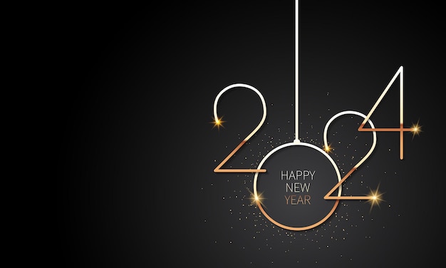 Vektor glückliches neujahr 2024 hintergrunddesign grußkarten banner poster vektorillustration
