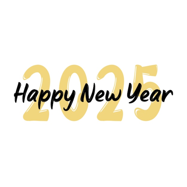 Glückliches Neujahr 2025 Kalligraphie-Vorlage