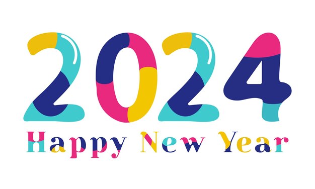 Glückliches Neujahr Typografie Design Glückliches Neujahr Vorlage Design